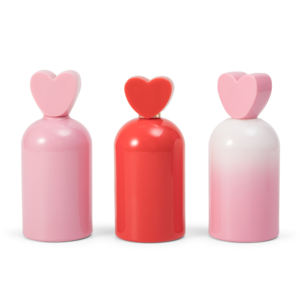Customized 30 Ml, 50 Ml, 100 Ml <strong>pink</strong> Round <strong>Perfume</strong> Glass <strong>Bottles</strong>, With Heart-shaped <strong>Bottle</strong> Caps - Product Image 1