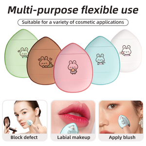 Mini Finger Powder Puff Thumb Powder Puff Venta al por mayor Air Cushion Cotton Candy Powder Puff para uso húmedo y seco Patrones de impresión - Product Image 2