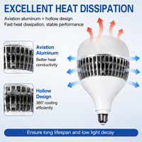Ampoule LED SMD en forme de T haute puissance, dissipation thermique par ailettes en aluminium, culot E27/E40, éclairage résidentiel et industriel, vente en gros usine