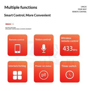 Interruptor de Control Remoto Inteligente Tuya de 4 Vías WiFi/10A, Módulo de Relé para Control de Acceso a Puertas Enrollables, Compatible con Tmall - Product Image 3