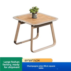 Set Moderno di Tavolo e Sedie da Esterno Impermeabile e Resistente al Sole per Giardino e Cortile in Plastica e Legno 2 Posti Senyi Intelligence RU-01 - Product Image 6