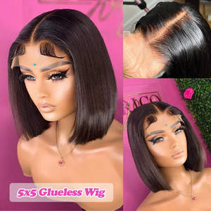 Perruques Bob en Cheveux Humains Prêtes à Porter, Pré-coupées, Pré-épilées, avec Dentelle 5x5 et 13x4, Sans Colle, Vente en Gros - Product Image 2