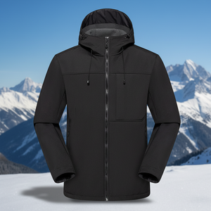 <span class=keywords><strong>Veste</strong></span> softshell imperméable, respirante, coupe-vent, à fermeture éclair, avec capuche, couleur unie, pour la montagne et la pêche - Product Image 2