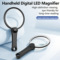 WUFAN OEM Factory Price Illuminated Handle PMMA 3X-5X-8X Magnifying Glass for Reading Handheld Outdoor Science Observation