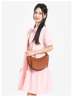 Sac bandoulière demi-lune tendance en cuir PU imperméable style vintage pour femmes