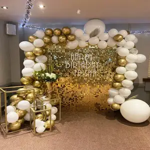 Золотая зеркальная блестящая Мерцающая стеновая панель, Роскошные Блестки, Свадебная вечеринка и мероприятия