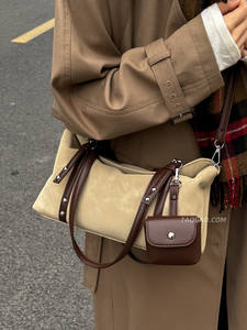 Sac à main simple et rétro, polyvalent et tendance, sac à bandoulière avec sangle à porter sous le bras - Product Image 4