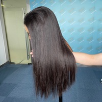 Perruque DiLuxe HD Lace en Cheveux Naturels Raides de Qualité Supérieure Couleur Naturelle Haut de Gamme
