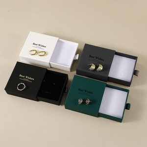 Boîte à bijoux de luxe en carton rose et cuir PU sur mesure en gros, logo en relief, autres types de fermeture pour le stockage de colliers et de bijoux - Product Image 3
