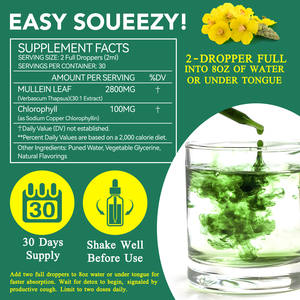 مكملات سائلة من مستخلص نبات الموليين الطبيعي العضوي من أسينتيالابس، 60 مل، قطرات لتنظيف الرئة - Product Image 3