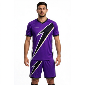 PADA PRIME Ensemble de maillot de basket-ball jaune à col en V pour hommes, vêtements de sport en maille respirante à manches courtes - Product Image 1