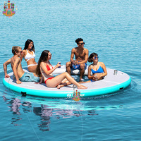 Plataforma Flotante Inflable de PVC, Hamaca Acuática, Isla, Tamaño Personalizable, Uso Comercial, Logotipo Personalizado, Deportes Acuáticos