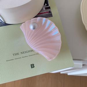 Pince à cheveux en plastique nacrée de 8,5 cm, demi-attache, accessoires de mode pour femmes - Product Image 5