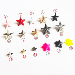 Five Pointed Star Rivets <b>Plastic</b> Alloy Convex <b>Studs</b> For DIY Apparel Decorations Winter 2022 Durable Single Cap Design - Product Image 2