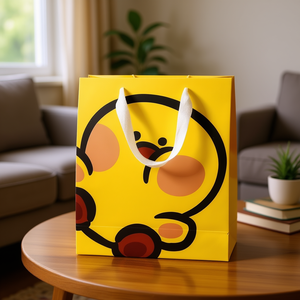 Sac cadeau mignon avec motif Pikachu - Sac en papier écologique pour cadeaux, 32x26x10cm, style tendance, marque ZAA, fabriqué en Chine - Product Image 2