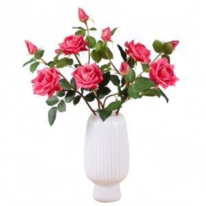 High Quality Real Touch Artificial Rose 2 Heads Red Latex Artificial Roses Flower Decorations For Home Wedding Party - Product Image 6