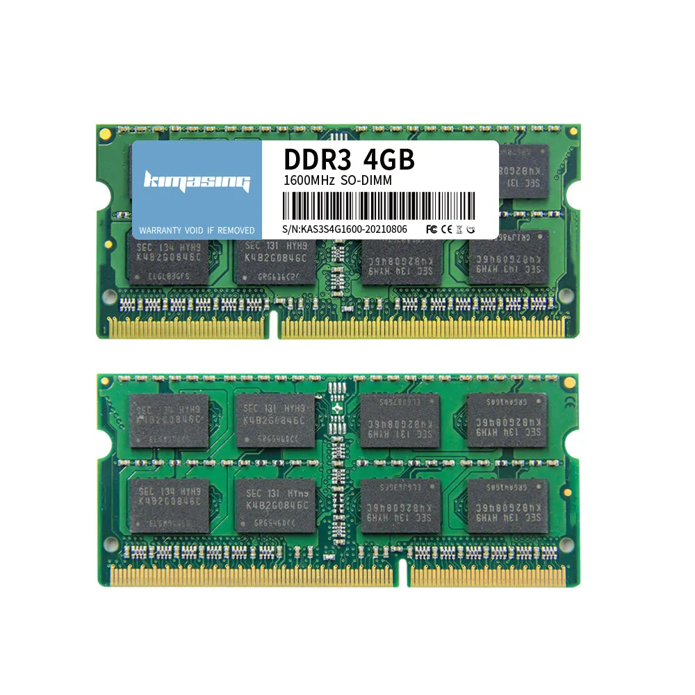 كميسينج حاسوب محمول رخيص الثمن بذاكرة عشوائية سوديمي لوحة خضراء 1.35 فولت 1.5 فولت DDR3 4G 1333 1600