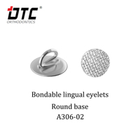 Accessoires orthodontiques : Anneaux linguaux adhésifs avec crochet de traction, base ronde, crochets Caplin orthodontiques