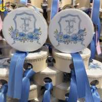 Silk Ribbon Musical Instrument 4 Inch Small Noise Maker Noise Maker Percussion Wooden Hand Shaker 10 cm Mini Tambourine