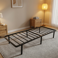 Sommier à lattes King Size en acier inoxydable et bois de rose avec longueur personnalisée, base de lit de remplacement, mobilier