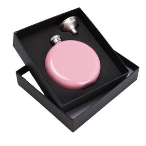 Venta al por mayor LMK183 Mini botella portátil redonda de 5oz, de acero inoxidable, con tapa de diamantes de imitación, para whisky, con forma colorida, para bolsillo. - Product Image 4