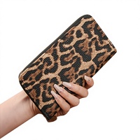 Dompet Kartu Wanita Model Clutch Panjang Persegi Panjang Motif Hewan Kelas Atas, Satu Bagian, Multi-kartu, OEM, Hadiah Hari Ayah