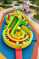 Parcours d'obstacles gonflable pour activités sportives - Matériel PVC, capacité de 1 à 12 personnes, installation facile, château gonflable géant avec toboggan