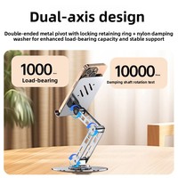 Support de téléphone et tablette rotatif tout métal BONCARTECK S587, support de bureau pliable en alliage, support paresseux pour diffusion en direct, vente en gros