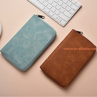 Dompet kulit Pu portabel multifungsi, dompet paspor pas perjalanan, dompet kulit Pu multifungsi