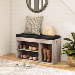 <span class=keywords><strong>Banc</strong></span> de rangement pour chaussures en gros avec coussin, <span class=keywords><strong>Banc</strong></span> organisateur de chaussures avec coussin d'assise, Étagère à chaussures avec coussin rembourré pour entrée - Product Image 3
