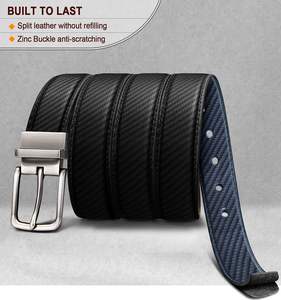 Cinturón personalizado de cuero genuino reversible de 1,25 pulgadas para <span class=keywords><strong>hombre</strong></span>, longitud ajustable con 2 lados y 1 hebilla de aleación, regalo clásico perfecto - Product Image 3