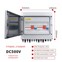Caja Combinadora Fotovoltaica 6 en 1 DC500/1000 IP65 Impermeable 32A, Caja de Distribución con Certificación IEC CE para Paneles Solares y Equipos Eléctricos