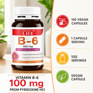 ผู้ผลิตวิตามินบี 6 ยี่ห้อ Shecome สำหรับบำรุงระบบประสาทและหัวใจ บรรจุ 100 แคปซูลวิตามินบี 6 - Product Image 3