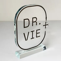 Trophée de cristal de verre vierge optique personnalisé personnalisé Trophée de forme ovale