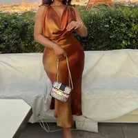 Nouvelle mode été femmes élégant cravate teint imprimé mince sans manches robe tempérament navettage femme taille haute robes douces