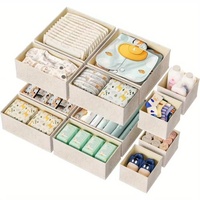 Boîte de rangement pliable et empilable en tissu pour sous-vêtements et chaussettes, style minimaliste moderne, grande capacité, avec compartiments, pour l'exportation
