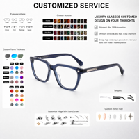 Expédition sous 24 heures, design tendance, lunettes optiques en acétate haut de gamme, montures de lunettes durables fabriquées à la main pour un usage quotidien