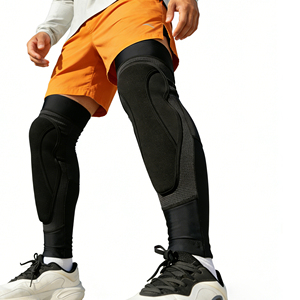 Protège-tibias de football souple à compression sportive, protège-tibias de VTT avec coussin en nid d'abeille en éponge pour le football - Product Image 1