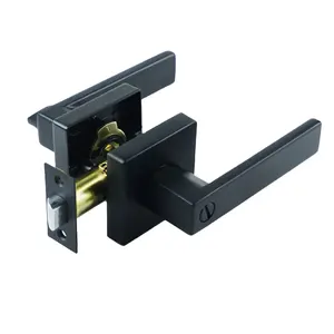 Top Security Privacy Bedroom Interior Entrance Tubular Door Lock Matte Black Door Handle Lever Lock