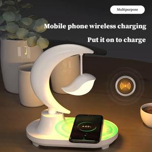 Lámpara de Noche con Altavoz Bluetooth, Ambiente Colorido, Carga Inalámbrica Inteligente, Lámpara de Escritorio Creativa, Lámpara de Noche, Luz Ambiental - Product Image 2