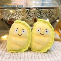 Peluche Durian de 4 pouces avec porte-clés métallique et picots doux pour la Saint-Valentin et la décoration de sac