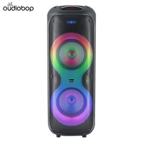 Haut-parleur de fête en gros, karaoké, home cinéma, portable, Bluetooth, avec radio FM et carte TF, woofer à aimant 90 mm, lumière LED flamme