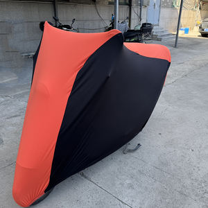 Housse de <span class=keywords><strong>moto</strong></span> en polyester et élasthanne à logo personnalisé, 2 couleurs, housse de <span class=keywords><strong>moto</strong></span> intérieure élastique avec doublure en polaire douce - Product Image 2