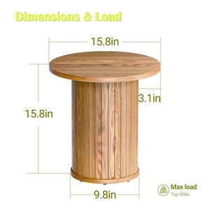 Medieval style wooden side <b>table</b>, small apartment wooden side <b>table</b>, modern minimalist style solid wood round coffee <b>table</b> - Product Image 3