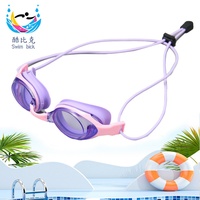 Lunettes de natation unisexes pour adultes et enfants, étanches, anti-buée, en silicone, colorées, électroplaquées, avec cordon, pour le commerce transfrontalier