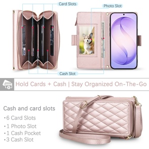 เคสโทรศัพท์หนัง PU สำหรับธุรกิจ สำหรับ Samsung S26 S23 S24 S25 Ultra FE พร้อมช่องใส่บัตร ที่ตั้งวาง และสายคล้องป้องกัน - Product Image 3
