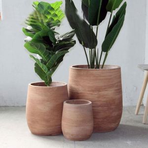Macetas de Jardín Ovaladas de Hormigón de Gran Tamaño, Macetas para Plantas de Interior y Exterior - Product Image 1