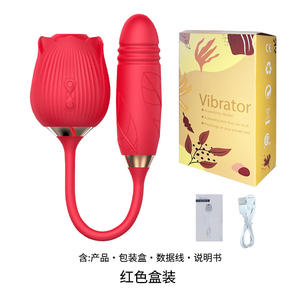 USA Lager Dropshipping Rosen-Silikon-Nippel-Sexspielzeug Frauen-Stimulator Nippelsauger Dual-Rosen- und Klitoris-Saugvibrator - Product Image 2