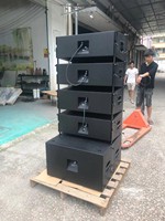 Système de Son DBK Pro avec Enceinte Line Array Double 10 Pouces et Caisson de Basses Double 18 Pouces en Bois pour Concerts et Églises