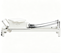 Reformer de Pilates en aluminium durable de haute qualité, blanc et noir, pour studio et usage domestique